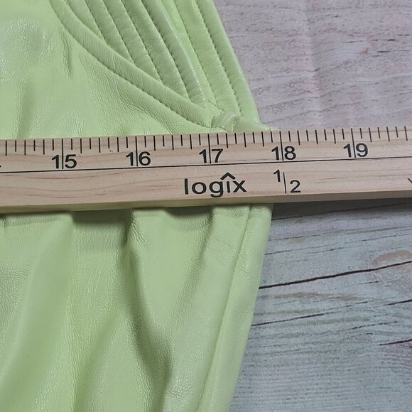 House of Harlow 1960 Lime Vegan Leather Button Dress, Women's S, NWT - Picture 7 of 9